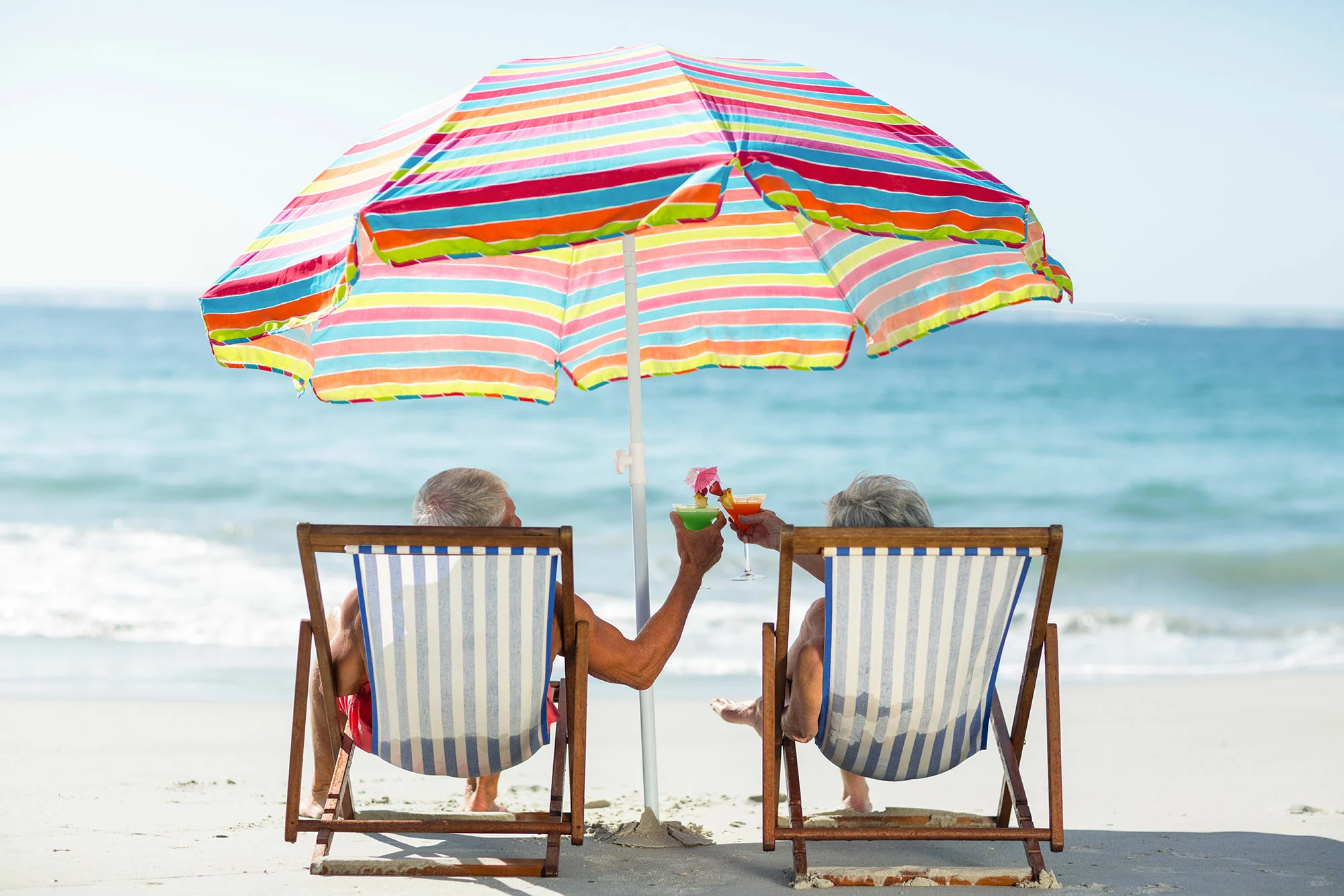 people in beach chairs